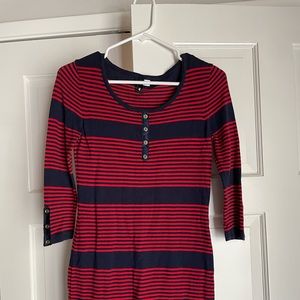 Blue & red sweater dress